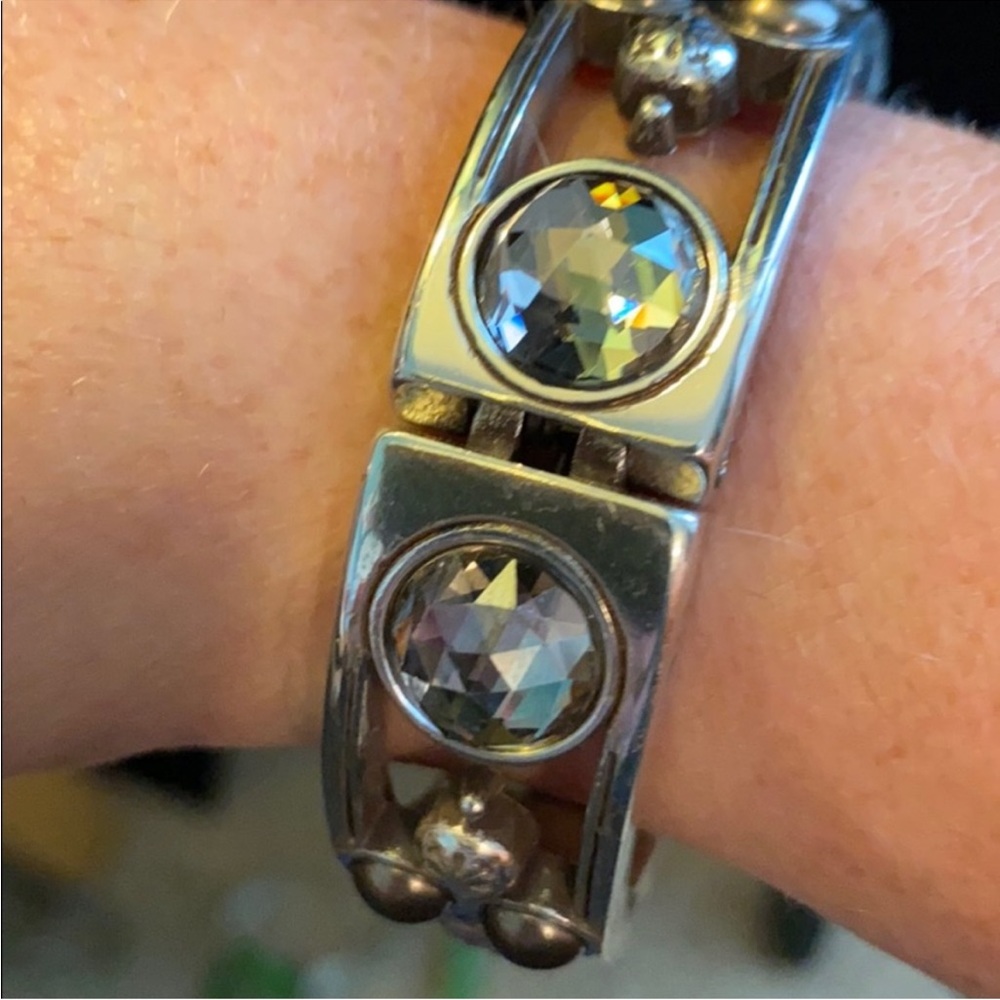 Vintage Brighton silver & Crystal cuff bangle bracelet - Picture 3 of 8